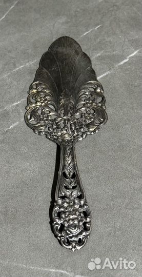 Лопатка серебрение редкая, антиквар роза