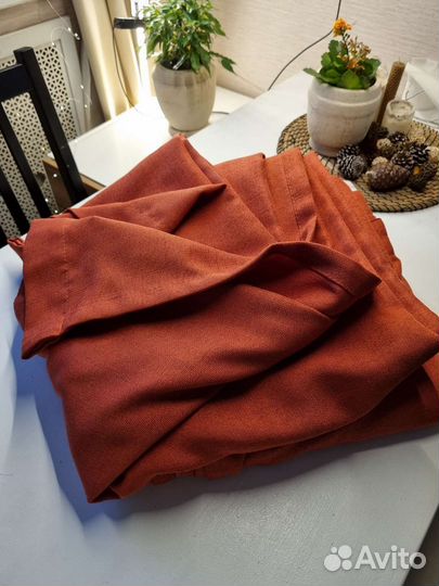 Шторы из рогожки на ленте 270х295 см б/у