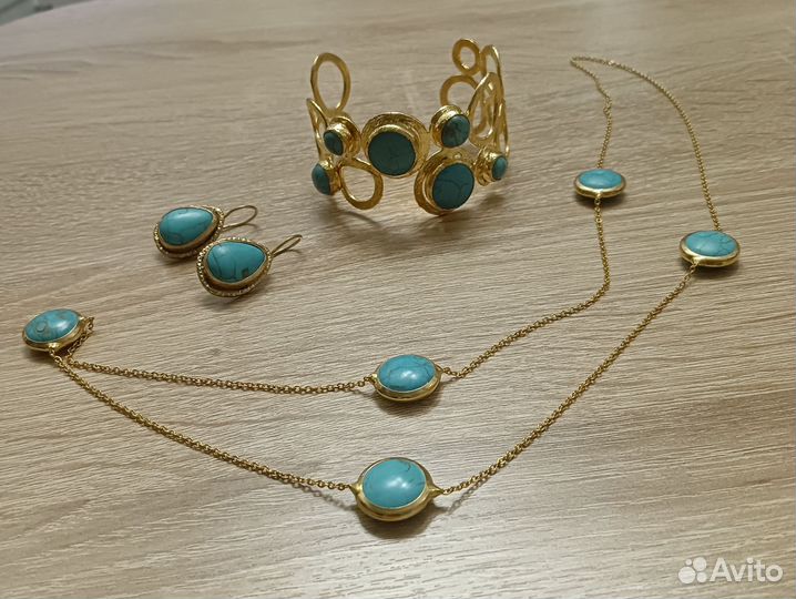 Комплект серьги, колье, браслет