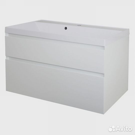 Тумба подвесная Azario Velluto 100 с белой ракови