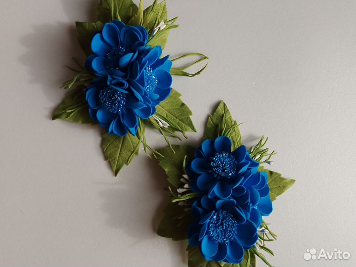 Заколка для волос из фоамирана ручной работы