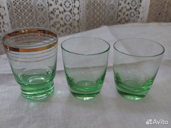 Посуда зелёное стекло СССР