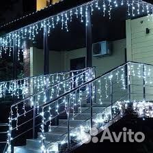 Гирлянда уличная бахрома 12/25м IP44