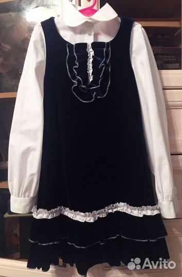 Школьное платье сарафан + жакет + блузки