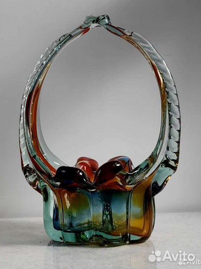 Конфетница цветное стекло СССР