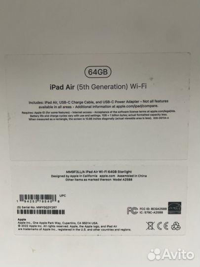 iPad Air 5 64gb Акб 100