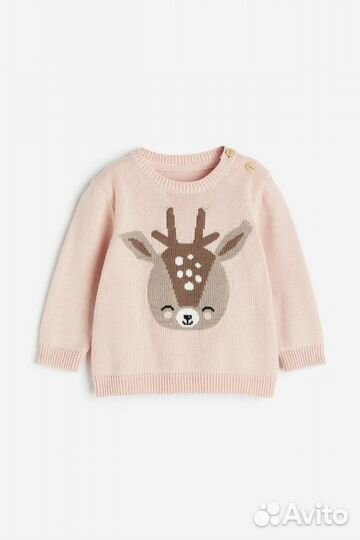 H&M kids новый свитер джемпер зайчик олень 92, 98