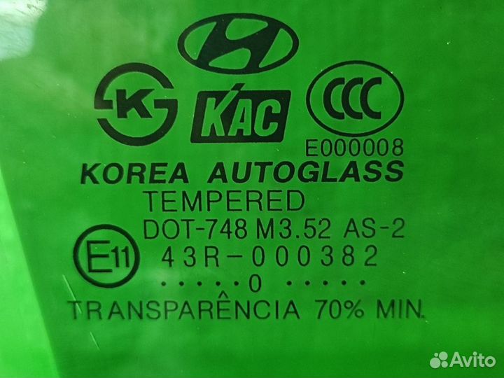 Стекло п/п двери 2010г. Hyundai Tucson 04-09