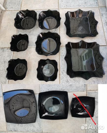 Тарелки luminarc black новые (люминарк черные)