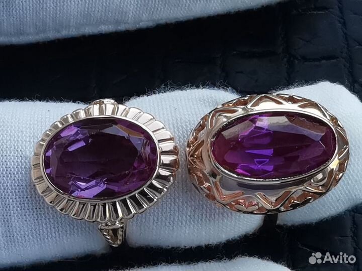 Золотые серьги, кольца СССР 583 пробы