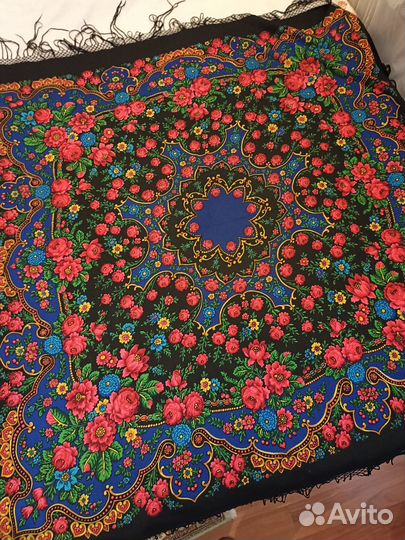 Павловопосадский платок шаль СССР Торжок шерсть