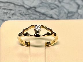 Золотое кольцо с брил.0,16кр.750проба СССР