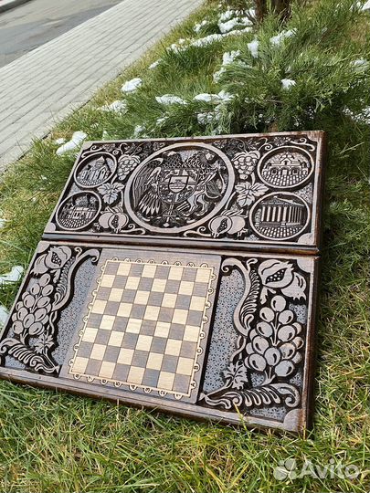 Нарды ручной работы Армения герб