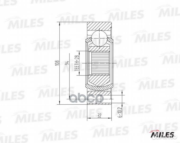 ШРУС кпп audi 80/90/100/A4/A6/VW passat (GKN 30