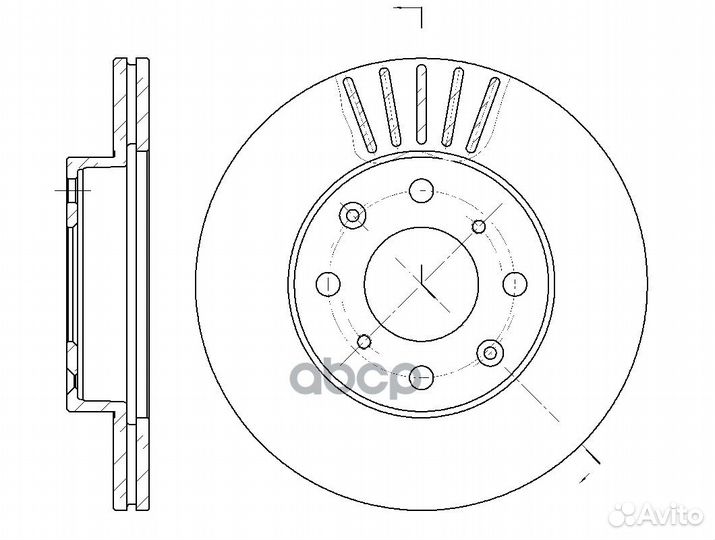 Диск тормозной вентилируемый G-brake GR-02003