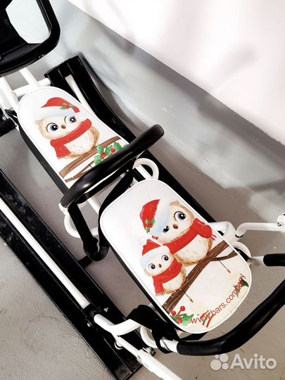 Снегокат детский двухместный 