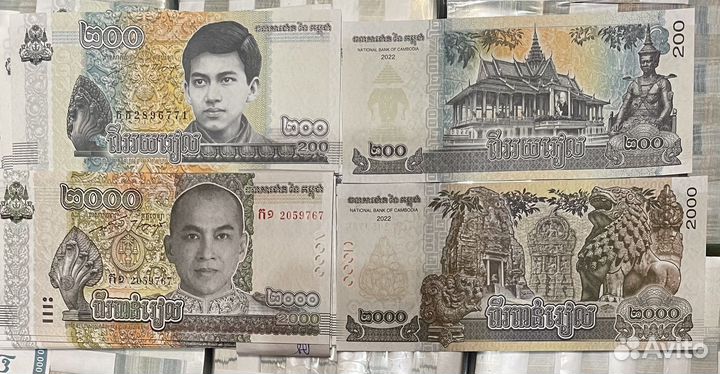 Камбоджа все банкноты 100 -100000 риэлей 2012-202