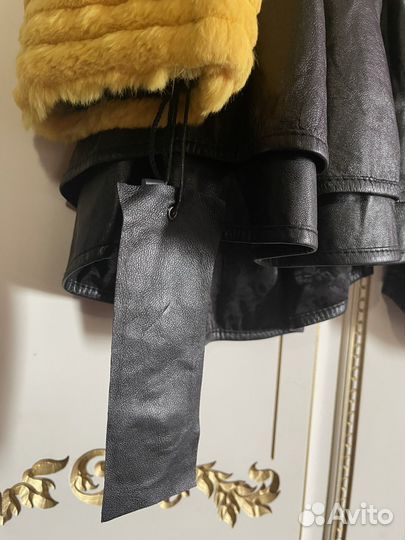 Куртка эксклюзив из натурпльный кожи с мехом