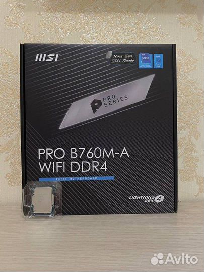 Комплект i5-12400F + MSI PRO B760M-A Wi-FI DDR4