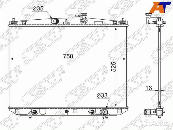 Радиатор toyota kluger 13, toyota highlander 13, t