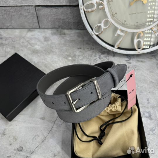 Ремень Miu Miu серый