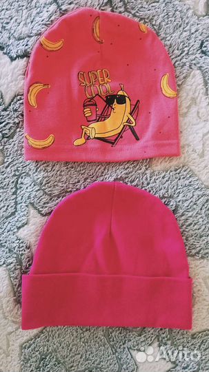 Шапочки трикотажные на девочку 2-3 года