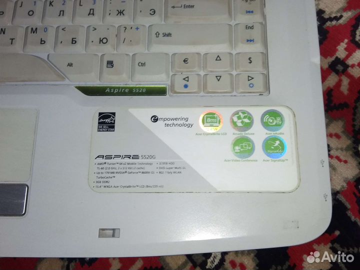 Ноутбук aser 5520g на запчасти