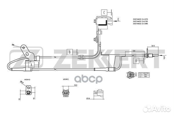 Датчик ABS передн. лев. Mazda 6 II 07- se-6074