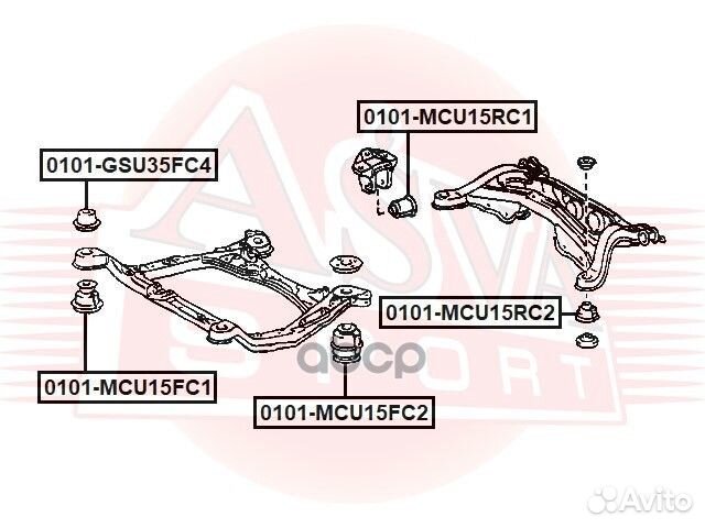 Сайлентблок подрамника 0101-MCU15FC2 asva