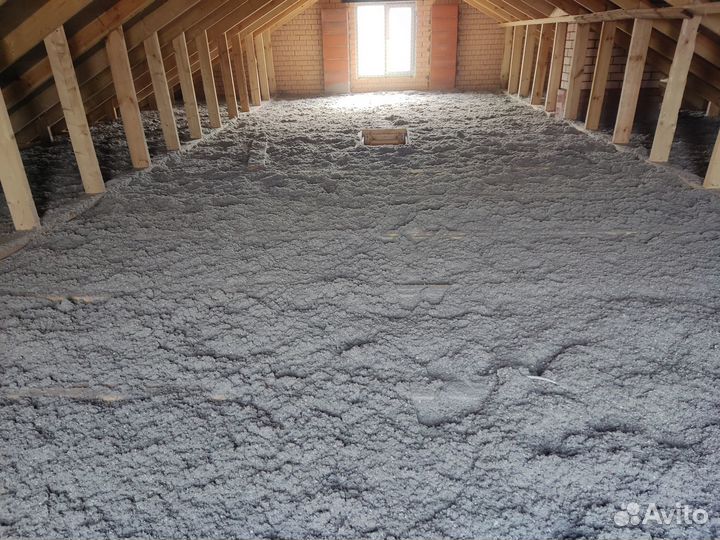 Утепление крыши эковата