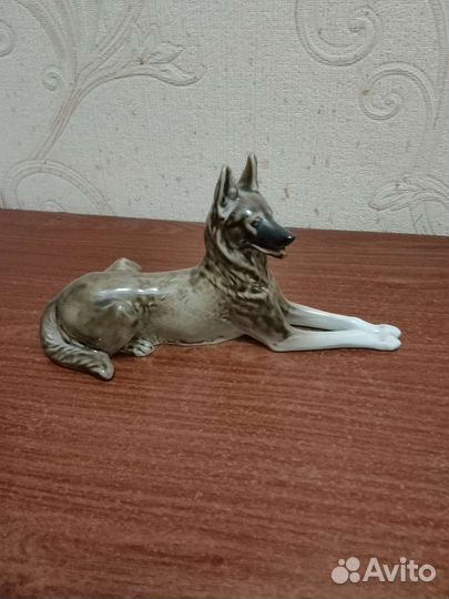 Статуэтка собака овчарка и медведь СССР лфз