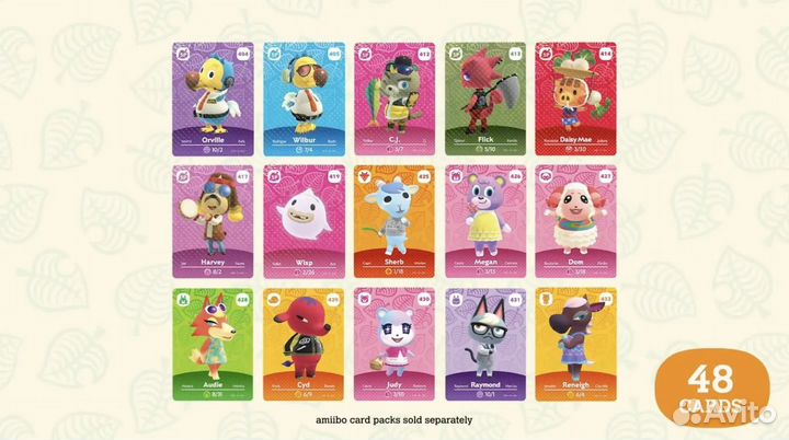 Карты персонажа Amiibo Animal Crossing Выпуск 2