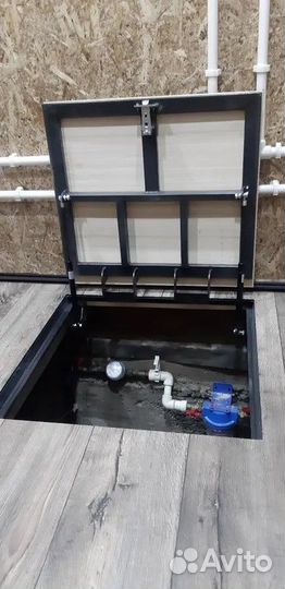 Люк в подвал 900*900 под ламинат на амортизаторах