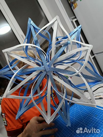 Снежинка из фоамирана объёмная новогодняя игрушка