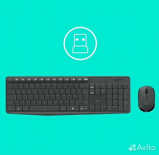 Беспроводная клавиатура + мышь Logitech
