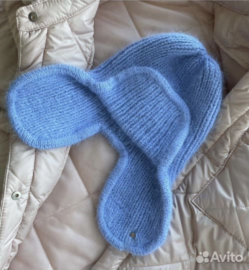 Шапка ушанка женская новая вязанная