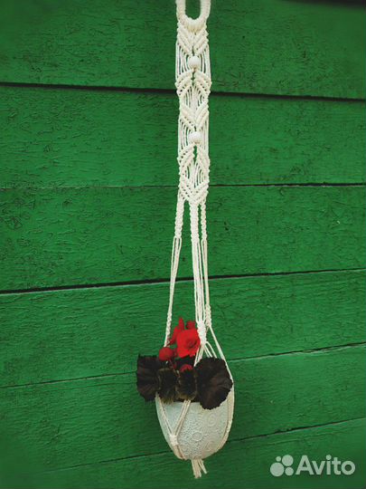 Подвесные кашпо в технике макраме