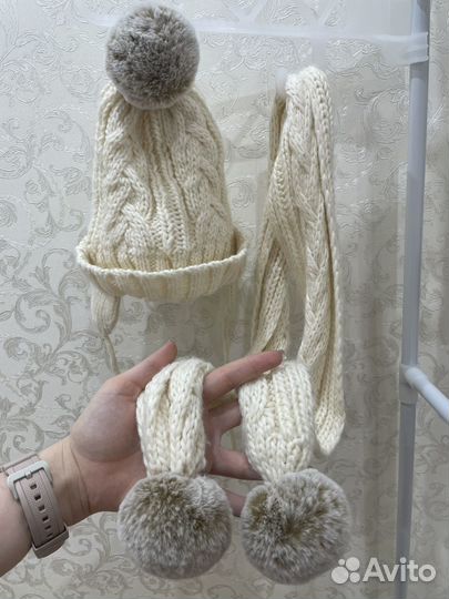 Шапка и шарф зима 1-3г