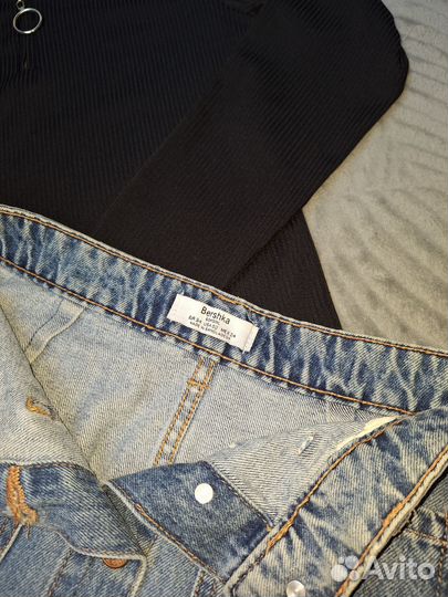 Водолазка черная женская, юбка Bershka