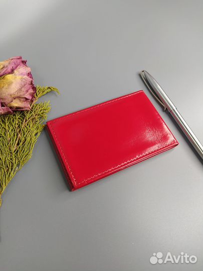 Визитница натуральная кожа роспись акрилом