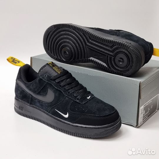 Кроссовки мужские nike air force 1 черные осенние