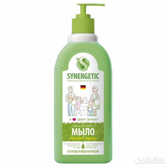 Мыло жидкое synergetic Луговые травы, 500 мл