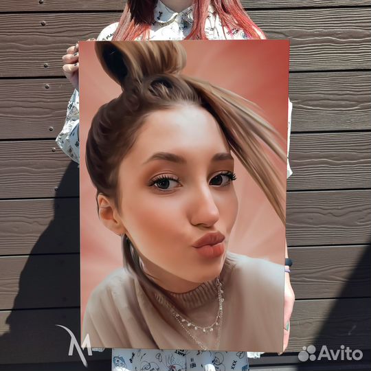 Портрет по фото на холсте. Печать фото на холсте