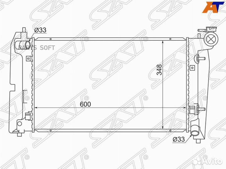 Радиатор Toyota Corolla (E120) 00-07 / Corolla Fielder (E120) 00-06 / Corolla JPN (E120) 00-07 / Vox