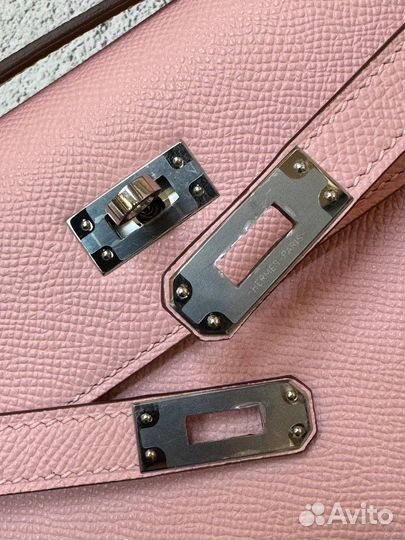 Hermes kelly pochette pink 22 cm кожа Epsom