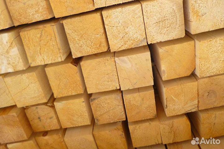 Брус обрезной 100x100x6000 сорт 1, сосна, ту