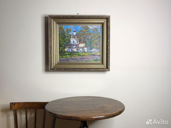 Картина А.Ф. Дубов «Церковь в Прутно» 1995 г