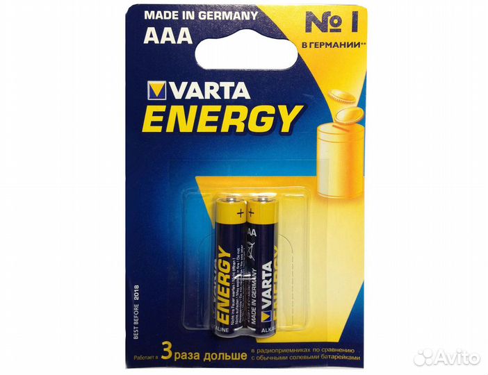 Батарейки varta energy LR03 (AAA) BL*2 04103213412