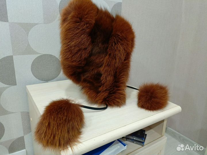 Шапка норковая женская, детская лиса