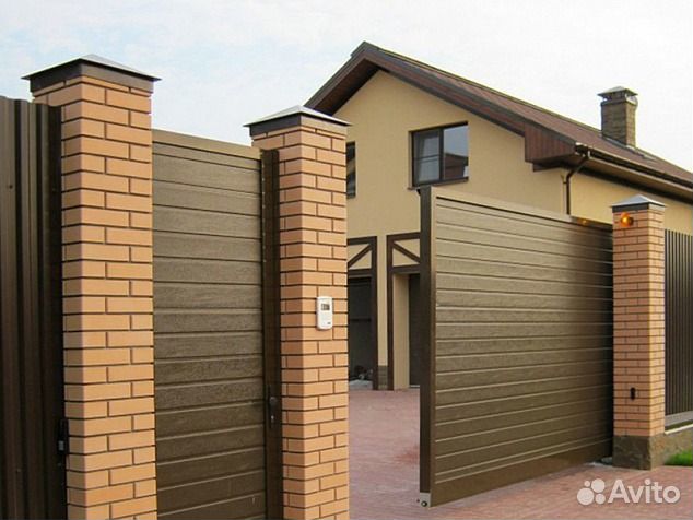 Откатные ворота m произв Алютех установка